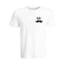BYFT011165 BYFT Round Neck T Shirt Embroidery White XXL 190 GSM Cotton Mr. Moustache Design Set of 1