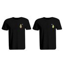 BYFT011210 BYFT Round Neck T Shirt Embroidery Black XXL 190 GSM Cotton Avacado Couple Design Set of 2