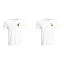 BYFT011224 BYFT Round Neck T Shirt Embroidery White XXL 190 GSM Cotton Avacado Couple Design Set of 2