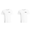 BYFT011227 BYFT Round Neck T Shirt Embroidery White XXL 190 GSM Cotton Mickey Minnie Love Design Set of 2