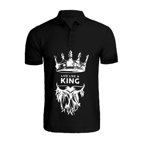 BYFT011238 BYFT Polo Neck T Shirt Printed Black XXL 220 GSM Cotton Live Like A King Design Set of 1.png