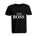 BYFT011239 BYFT Round Neck T Shirt Printed Black XXL 190 GSM Cotton The Boss Design Set of 1