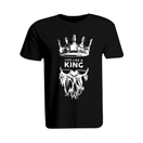 BYFT011246 BYFT Round Neck T Shirt Printed Black XXL 190 GSM Cotton Live Like A King Design Set of 1