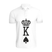 BYFT011250 BYFT Polo Neck T Shirt Printed White XXL 220 GSM Cotton Crown King Spades Design Set of 1