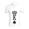 BYFT011250 BYFT Polo Neck T Shirt Printed White XXL 220 GSM Cotton Crown King Spades Design Set of 1