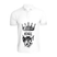 BYFT011254 BYFT Polo Neck T Shirt Printed White XXL 220 GSM Cotton Live Like A King Design Set of 1