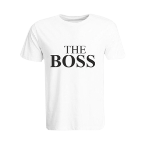 BYFT011255 BYFT Round Neck T Shirt Printed White XXL 190 GSM Cotton The Boss Design Set of 1