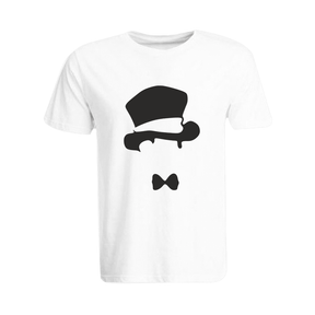 BYFT011257 BYFT Round Neck T Shirt Printed White XXL 190 GSM Cotton Gentle Man Design Set of 1