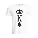 BYFT011258 BYFT Round Neck T Shirt Printed White XXL 190 GSM Cotton Crown King Spades Design Set of 1
