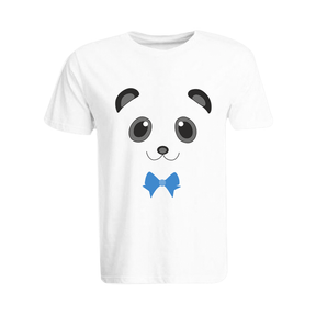 BYFT011260 BYFT Round Neck T Shirt Printed White XXL 190 GSM Cotton Mr. Panda Design Set of 1