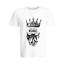 BYFT011262 BYFT Round Neck T Shirt Printed White XXL 190 GSM Cotton Live Like A King Design Set of 1