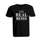 BYFT011276 BYFT Round Neck T Shirt Printed Black XXL 190 GSM Cotton The Real Boss Design Set of 1