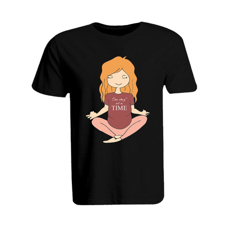 BYFT011279 BYFT Round Neck T Shirt Printed Black XXL 190 GSM Cotton One Day at a Time Design Set of 1.1.png