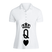 BYFT011284 BYFT Polo Neck T Shirt Printed White XXL 220 GSM Cotton Crown Queen Heart Design Set of 1