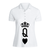 BYFT011284 BYFT Polo Neck T Shirt Printed White XXL 220 GSM Cotton Crown Queen Heart Design Set of 1