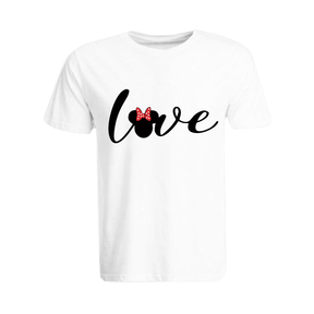 BYFT011292 BYFT Round Neck T Shirt Printed White XXL 190 GSM Cotton Minnie Love Design Set of 1