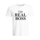 BYFT011294 BYFT Round Neck T Shirt Printed White XXL 190 GSM Cotton The Real Boss Design Set of 1