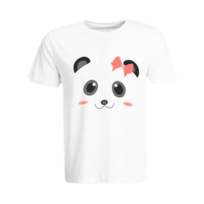 BYFT011298 BYFT Round Neck T Shirt Printed White XXL 190 GSM Cotton Ms. Panda Design Set of 1