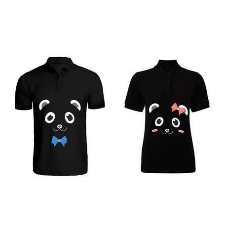 BYFT011307 BYFT Polo Neck T Shirt Printed Black XXL 220 GSM Cotton Mr. Mrs. Panda Design Set of 2.png