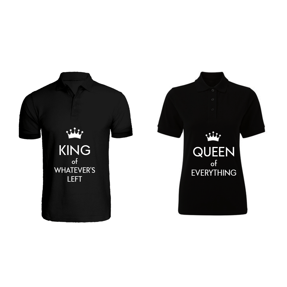 BYFT011310 BYFT Polo Neck T Shirt Printed Black XXL 220 GSM Cotton King of Whatever Left Queen of Everything Design Set of 2.png