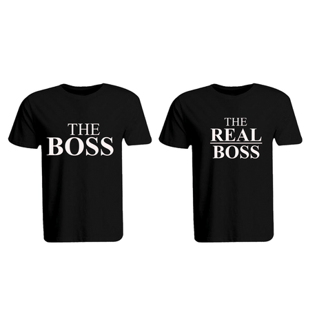 BYFT011314 BYFT Round Neck T Shirt Printed Black XXL 190 GSM Cotton The Boss The Real Boss Design Set of 2.png