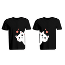 BYFT011315 BYFT Round Neck T Shirt Printed Black XXL 190 GSM Cotton Kitty Design Set of 2