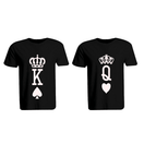 BYFT011318 BYFT Round Neck T Shirt Printed Black XXL 190 GSM Cotton Crown King Queen Design Set of 2