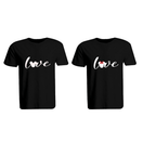 BYFT011319 BYFT Round Neck T Shirt Printed Black XXL 190 GSM Cotton Mickey Minnie Love Design Set of 2