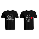 BYFT011324 BYFT Round Neck T Shirt Printed Black XXL 190 GSM Cotton Best Catch Fisherman Design Set of 2