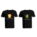 BYFT011326 BYFT Round Neck T Shirt Printed Black XXL 190 GSM Cotton The Avacado to My Toast Design Set of 2