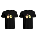 BYFT011328 BYFT Round Neck T Shirt Printed Black XXL 190 GSM Cotton Avacado Toast Design Set of 2