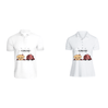 BYFT011331 BYFT Polo Neck T Shirt Printed White XXL 220 GSM Cotton Forever Design Set of 2