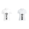 BYFT011333 BYFT Polo Neck T Shirt Printed White XXL 220 GSM Cotton Crown King Queen Design Set of 2