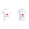 BYFT011335 BYFT Polo Neck T Shirt Printed White XXL 220 GSM Cotton I Love My King Queen Design Set of 2