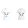 BYFT011337 BYFT Polo Neck T Shirt Printed White XXL 220 GSM Cotton Mr. Mrs. Panda Design Set of 2
