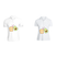 BYFT011343 BYFT Polo Neck T Shirt Printed White XXL 220 GSM Cotton Avacado Toast Design Set of 2