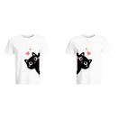 BYFT011345 BYFT Round Neck T Shirt Printed White XXL 190 GSM Cotton Kitty Design Set of 2