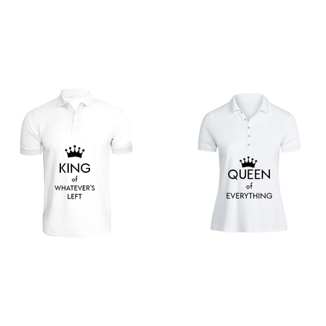 BYFT011355 BYFT Round Neck T Shirt Printed White XXL 190 GSM Cotton King of Whatever Left Queen of Everything Design Set of 2.png