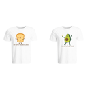 BYFT011356 BYFT Round Neck T Shirt Printed White XXL 190 GSM Cotton The Avacado to My Toast Design Set of 2
