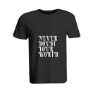BYFT011372 BYFT Round Neck T Shirt Printed Black XXL 190 GSM Cotton Never Doubt your worth Set of 1