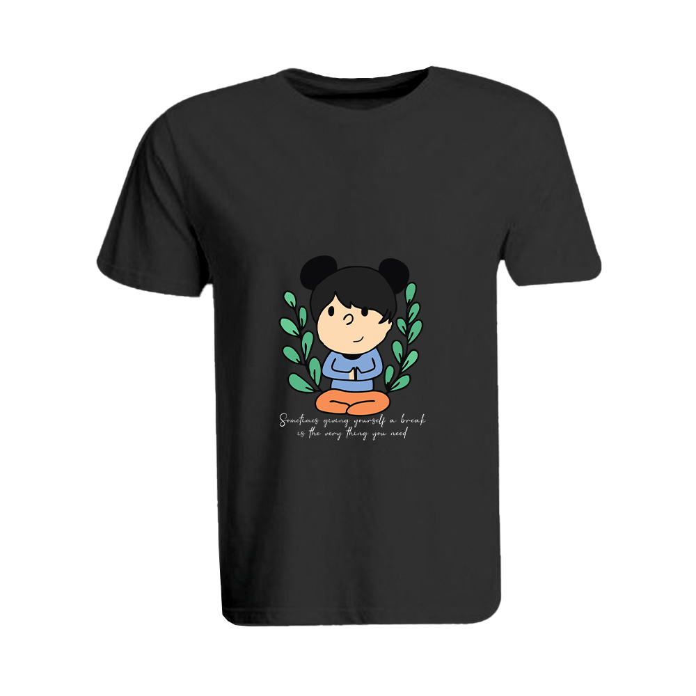 BYFT011374 BYFT Round Neck T Shirt Printed Black XXL 190 GSM Cotton Giving Yourself a Break Set of 1.png