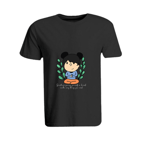 BYFT011374 BYFT Round Neck T Shirt Printed Black XXL 190 GSM Cotton Giving Yourself a Break Set of 1.png