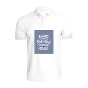 BYFT011376 BYFT Polo Neck T Shirt Printed White XXL 220 GSM Cotton Behind Every Succesful Women is Herself Set of 1