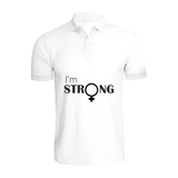 BYFT011379 BYFT Polo Neck T Shirt Printed White XXL 220 GSM Cotton I am Strong Set of 1.png