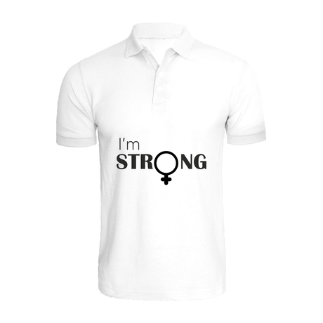 BYFT011379 BYFT Polo Neck T Shirt Printed White XXL 220 GSM Cotton I am Strong Set of 1.png