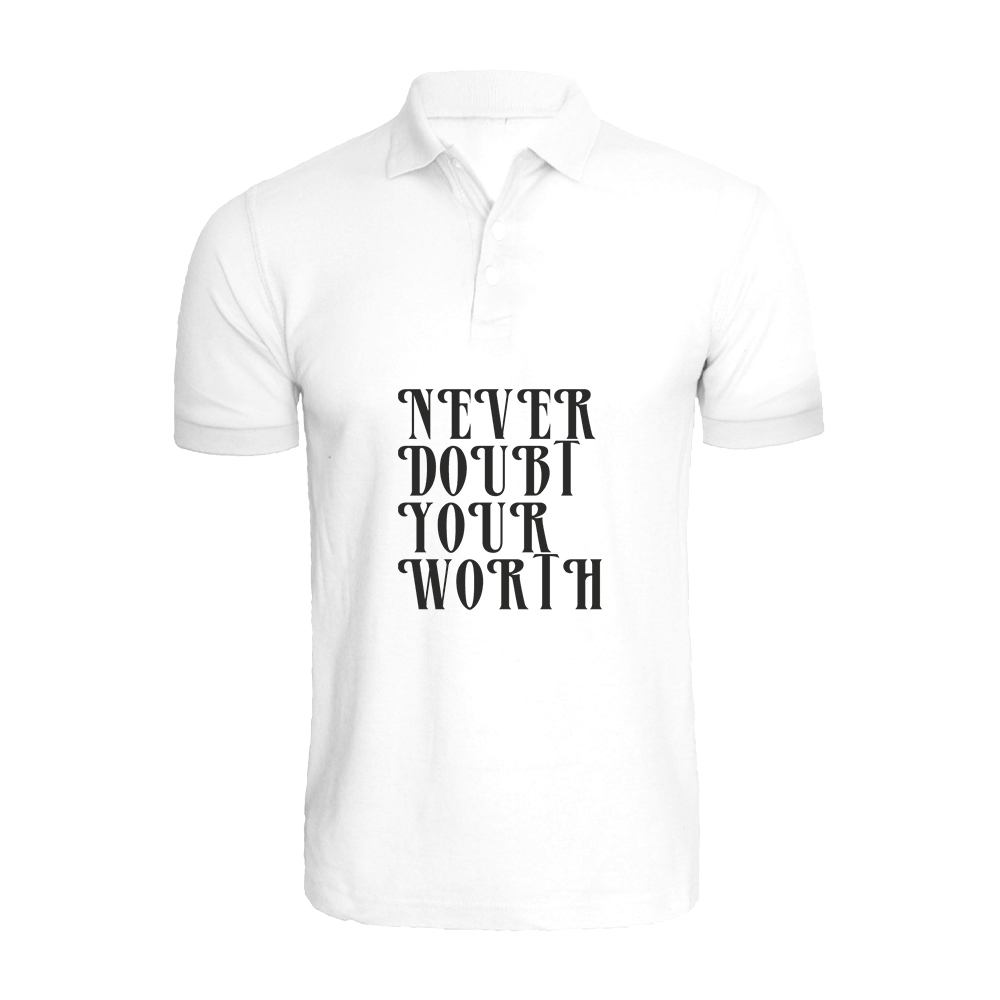 BYFT011380 BYFT Polo Neck T Shirt Printed White XXL 220 GSM Cotton Never Doubt your worth Set of 1.png