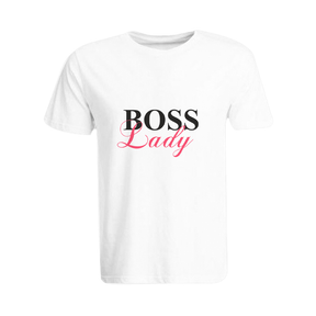 BYFT011385 BYFT Round Neck T Shirt Printed White XXL 190 GSM Cotton Boss Lady Set of 1