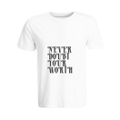BYFT011388 BYFT Round Neck T Shirt Printed White XXL 190 GSM Cotton Never Doubt your worth Set of 1