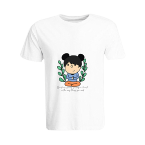 BYFT011390 BYFT Round Neck T Shirt Printed White XXL 190 GSM Cotton Giving Yourself a Break Set of 1