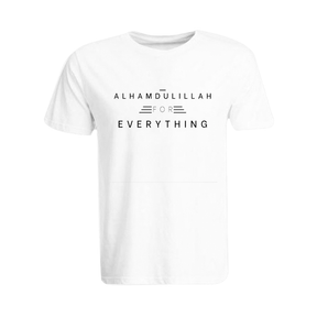 BYFT011589 BYFT Round Neck Printed White XXL T Shirt 190 GSM Cotton Alhamdulillah for Everything Set of 1